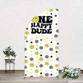 Lofaris Smile Emoticon One Happy Dude Birthday Half Moon Arch Backdrop